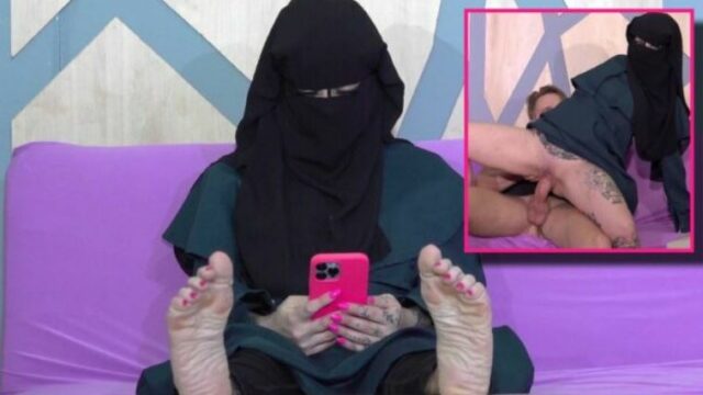 Muslims Lady Blondie Lazy bitch in niqab loves hard dicks